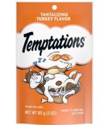 تصویر تشویقی کرانچی مغذدار کم کالری گربه تمپتیشن آمریکا Temptations Classic Crunchy and Soft Cat Treats Tantalizing Turkey Flavor