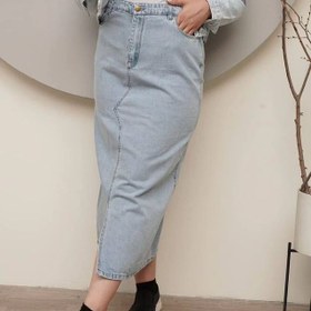 تصویر کالکشن پاییز ویژلیا دامن جین بلند سایزبندی:۳۸_۴۶ کمردار قد:۹۰ کیفیت:عالی ا A02 A02