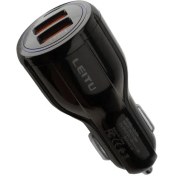 تصویر شارژر فندکی لیتو مدل LC-C4 به همراه کابل Leitu LC-C4 Car Charger With