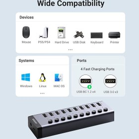 تصویر هاب 10 پورت USB 3.0 یوگرین Ugreen CM482 30779 10 Ports USB 3.0 