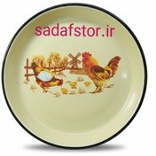 تصویر بشقاب لعابی ۲۲ طرح خروس 