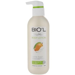 تصویر لوسیون بدن بیول مدل شیر و انبه حجم ۲۵۰ میلی لیتر مناسب پوست نرمال و خشک 