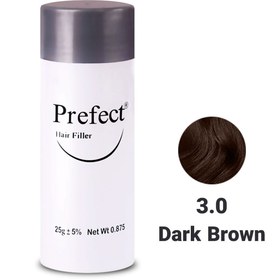 تصویر پودر پرپشت کننده مو 25 گرمی شماره 3 Dark Brown پرفکت Prefect Hair Filler No. 3 (Dark Brown) 25g