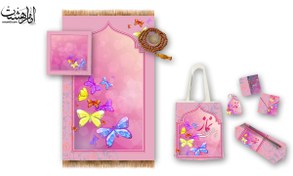 تصویر پک پروانه ست پنج تیکه دخترانه جشن تکلیف جنس مخمل 