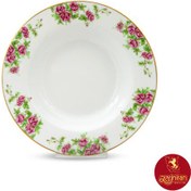 تصویر بشقاب گود چینی زرین ایران سایز ۲۲ طرح بیدگل 