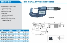 تصویر میکرومتر خارج سنج دیجیتال ضد آب آکاد 313 