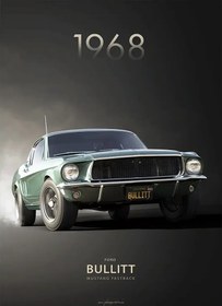 تصویر متال پوستر ماشین فورد موستانگ کد N206 