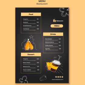 تصویر موکاپ منوی فست فود نهایی - طراحی حرفه‌ای و قابل تنظیم برای رستوران‌ها و فود تراک‌ها 