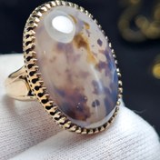 تصویر انگشتر طلا روس با سنگ طبیعی عقیق معدنی قائن کد : 37400 