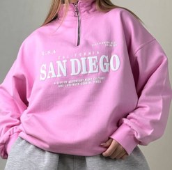 تصویر هودی زنانه سندیگو نیم زیپ فری سایز رنگ مشکی 