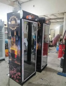 تصویر یخچال تک درب 70 سانتی استیکر قهوه 