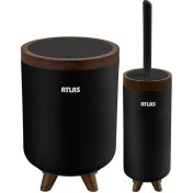 تصویر ست سرویس بهداشتی اطلس ATLAS 2 تکه مدل سلین طرح چوب 224 جدید کد 707 