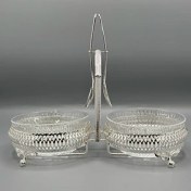 تصویر ظرف مربای دوتایی با قاشق کلاسیک کویین آن کد 4333 