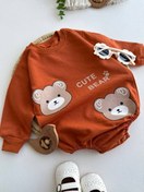 تصویر بادی آستین بلند بچگانه طرح تدی سایز ۶ تا ۱۲ ماه 