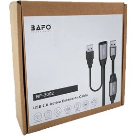 تصویر کابل افزایش طول (اکتیو) USB 2.0 همراه پورت تقویت کننده USB 2.0 بافو BF-3002 