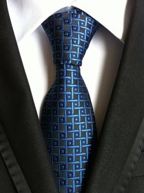 تصویر کراوات آبی طرح دار برند وی شانگ 