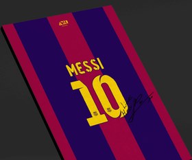 تصویر تابلو دیواری پیراهن لیونل مسی بارسلونا - 30*20 / 8mm lionel messi