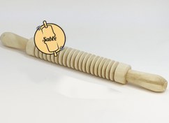 تصویر وردنه چوبی شیاردار 40 سانت 