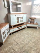 تصویر ست میز تی وی + آیینه کنسول مدل حصیری 