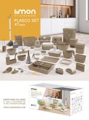 تصویر ست سرویس آشپزخانه لیمون ۴۹ پارچه طرح موکا 