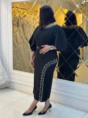 تصویر میدی یقه و چاک مروارید دوزی 