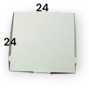 تصویر جعبه پیتزای ۲۴ سانتی درجه یک سفید بسته ۱۰۰ عددی