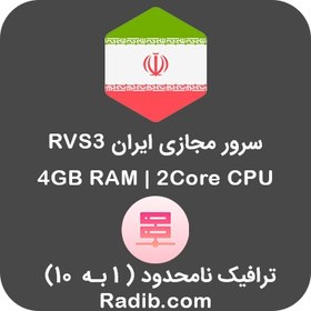 تصویر سرور مجازی ایران با ترافیک نامحدود 1 به 10 - پلن RVS3 