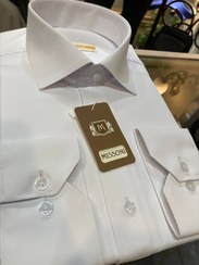 تصویر پیراهن آستین بلند سفید بدون جیب پارچه دوشین ضد چروک - سفید / 