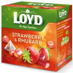 تصویر دمنوش کیسه ای لوید حاوی توت فرنگی و ریواس 20 عددی LOYD Strawberries and Rhubarb 