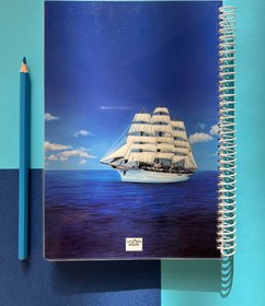 تصویر دفتر سیمی خط‌دار وانیا A5 طرح کشتی زیبا - دفتر خط دار 