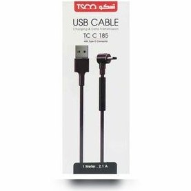 تصویر کابل تایپ سی TSCO TC C185 2.1A 1m یکسر L TSCO TC C185 2.1A 1m USB To Type-C Cable