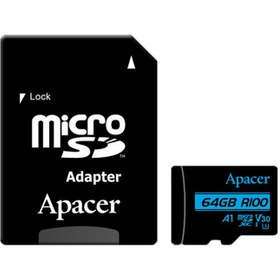 تصویر کارت حافظه اپیسر 64 گیگابایت مدل Apacer microSDXC SDHC UHS - I U3 V30 