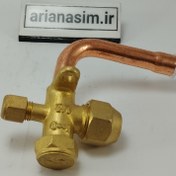 تصویر شیر سرویس کولر کله کج 90° درجه سایز 1/2 اینچ درجه یک Cooler service valve