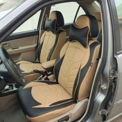 تصویر روکش صندلی خودرو شاهسوند مدل سمند رنگ کرم مشکی 