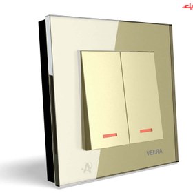 تصویر کلید دو پل ویرا مدل کریستال Veera Switch And Sockets