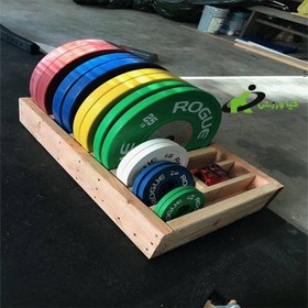 تصویر crossfit model wooden barbell plate rack 