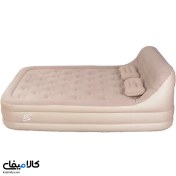 تصویر تخت بادی دو نفره با پمپ برقی داخلی و ۲ عدد بالشت عرض ۱۵۲ 