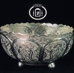 تصویر پسته خوری نقره قلم گل و مرغ ممتاز عیار ۸۴ استاندارد ایران Silver bowl 84% purity