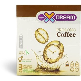 تصویر کاندوم 3عددی تاخیری قهوه خاردار شیاردار Coffee ایکس دریم X Dream Coffee Condom 3pcs