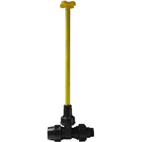 تصویر شیر کشویی پلیمری دسته بلند یکسر نر یکسر رابط 63*2 ویسپار 