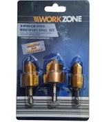 تصویر ست 3 عددی مته خزینه لوله (لوله گشادکن) WORK ZONE 