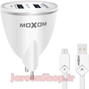 تصویر شارژر دیواری مکسوم مدل MOXOM KH-23 به همراه کابل microUSB 