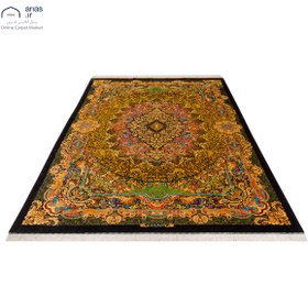 تصویر فرش دستباف شش متری تمام ابریشم مارک اشراف نقشه انحصاری بافت قم کد D02717G 