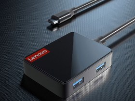 تصویر هاب تایپ‌سی با 4 پورت و کابل 15 سانتی‌متری لنوو Lenovo LP0802 Multifunctional Type-C 