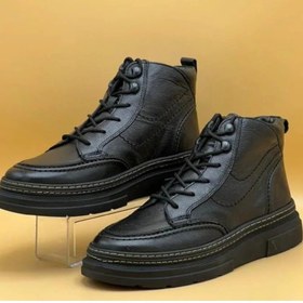 تصویر نیم بوت مردانه تمام چرم زیره لاستیک درجه 1 شمس سوبارو 2 - طوسی / 43 Natural leather