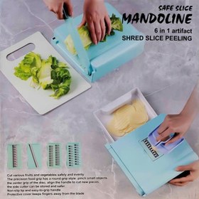 تصویر خردکن دستی ماندولین ۶ کاره Safe Slice Mandoline 6 in 1 Artifact Shred Slice Peeling SSM-6161