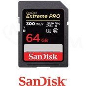 تصویر کارت حافظه سن دیسک 64گیگ SanDisk SD 64GB Extreme PRO UHS-II SanDisk 64GB Extreme PRO SDXC UHS-II Card