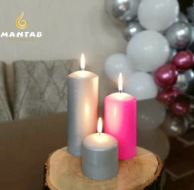 تصویر شمع استوانه سرمحدب مهتاب قطر 6 سانت تک عددی 