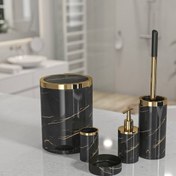 تصویر ست سرویس بهداشتی ۵ پارچه مشکی هارمونی 