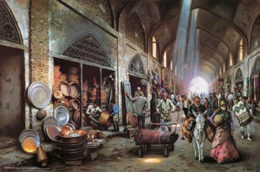 تصویر پازل ۱۰۰۰ تکه مدل بازار مسگرها 